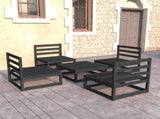 5 Piece Garden Lounge Set Black Solid Pinewood 3075268