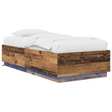 Bed Frame with LED Old Wood 80 x 200 cm Engineered Wood 3429568