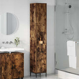 Bathroom Cabinet with Drawer Smoked Oak 31.5 x 33 x 190 cm 883409