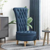 Slipper Chair Blue 56.5 x 70 x 110 cm Fabric 42020685