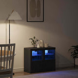LED Sideboard 2 pcs Black Oak 41 x 37 x 67 cm Engineered Wood 863023