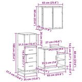 ZNTS 3 Piece Bathroom Furniture Set Sonoma Oak Engineered Wood 3301026