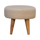 Cream Boucle Petite Footstool IN3434