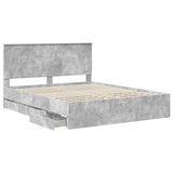 Storage Bed Concrete Grey 160 x 200 cm Engineered Wood 3411190