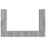 TV Cabinet Set 8 pcs Grey Sonoma Engineered Wood 3409138