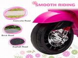 12V Vespa Licensed Kids Electric Motorbike w/ Music, Headlights, FM Radio, for 3-6 Years - Pink T3398P348418