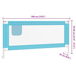 Toddler Safety Bed Rail Blue 190x25 cm Fabric 10214