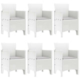 Garden Dining Set 7 pcs White Polt rattan 3378564