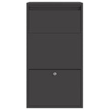 Parcel Drop Box with Storage Black 44 x 22 x 82 cm Steel 874919