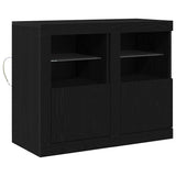 LED Sideboard 2 pcs Black Oak 41 x 37 x 67 cm Engineered Wood 863023