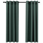 ZNTS Linen-Look Blackout Curtains with Grommets 2pcs Green 140x175cm 321184