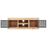 TV Cabinet with Steel Doors 120x30x40cm Solid Mango Wood 289095