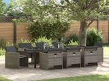 Garden Dining Set 9 pcs Grey Poly Rattan 3380600