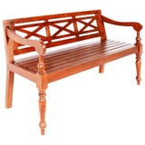 Batavia Bench 123 cm Solid Mahogany Wood Dark Brown 337079