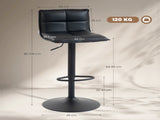 Set of Two Modern Faux Leather Bar Stools - Black T3398P423890