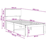 Single Bed Frame with Headboard ROSTOCK Dark Brown 100 x 200 cm 903332