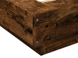 Bed Frame with LED Lights without Mattress Smoked Oak 120x200cm 3281109