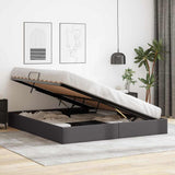 Storage Bed with Mattress Grey 180 x 200 cm Faux leather 3369959