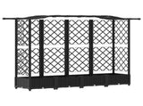 Raised Bed with Trellis and Roof Black 203.5 x 40 x 125 cm PP 42032535