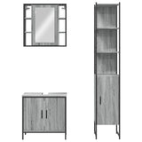 ZNTS 3 Piece Bathroom Cabinet Set Grey Sonoma Engineered Wood 3214743