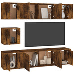 7 Piece TV Cabinet Set Smoked Oak Engineered Wood 3188667