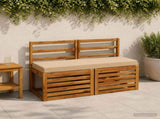 2-Piece Bench Cushions SOEST 100% Polyester Sand 949669