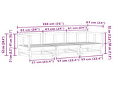 Sectional Sofa Units Wax Brown 183 x 61 x 62 cm Solid Pine Wood 865426