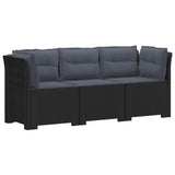 3-Seater Garden Sofa with Cushions Rattan Look PP Anthracite 3443837
