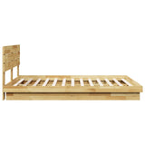 Bed Frame with Headboard without Mattress 140x190 cm Solid Wood Oak 3315744