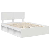 Bed Frame with Headboard White 160 x 200 cm Solid Pine Wood 3412051