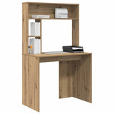 Desk with Shelf Artisan Oak 91 x 50 x 149 cm Engineered Wood 869265