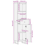 Bathroom Cabinet 38x33x160 cm Solid Wood Reclaimed 352000