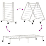 Bed Frame without Mattress Foldable White 100x200 cm Steel 4103969