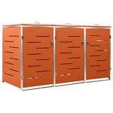 Triple Wheelie Bin Shed 207x77.5x112.5 cm Stainless Steel 149564