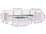 Outdoor Sofa Set 5 pcs White 59 x 59 x 37 cm Solid Acacia Wood 3391789