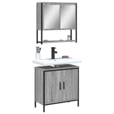 2 Piece Bathroom Furniture Set Grey Sonoma Engineered Wood 3214663