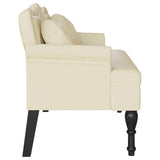 Chesterfield Bench Cream 120.5 x 65 x 75 cm Faux Leather 42019280