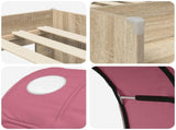 Bed with Tunnel 3 pcs Sonoma Oak and Pink Engineered Wood 3423554