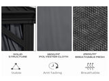 3.65 x 3m Aluminium Hardtop Gazebo, with Accessories - Dark Grey T3398P318785