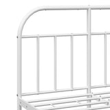 Metal Bed Frame without Mattress with Headboard White 135x190cm 353683