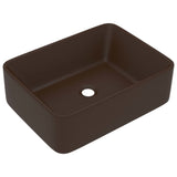 Luxury Wash Basin Matt Dark Brown 41x30x12 cm Ceramic 147050