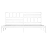 Bed Frame White Solid Pine Wood 200x200 cm Durable Bed Frame 3101044
