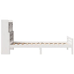 ZNTS Bookcase Bed without Mattress White 100x200cm Solid Wood Pine 3322260