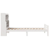 ZNTS Bookcase Bed without Mattress White 100x200cm Solid Wood Pine 3322260
