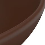 Luxury Bathroom Basin Round Matt Dark Brown 32.5x14 cm Ceramic 146973