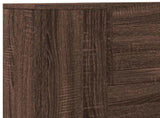 Storage Headboard with LED Brown Oak Engineered Wood 3418654