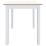 247363 Dining Table White and Brown 114x71x75 cm Solid Rubber Wood