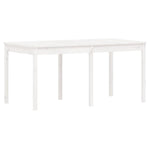 7 Piece Garden Dining Set White Solid Wood Pine 3154708