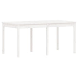 7 Piece Garden Dining Set White Solid Wood Pine 3154708