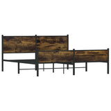 Metal Bed Frame without Mattress Smoked Oak 180x200 cm Super King 3301387